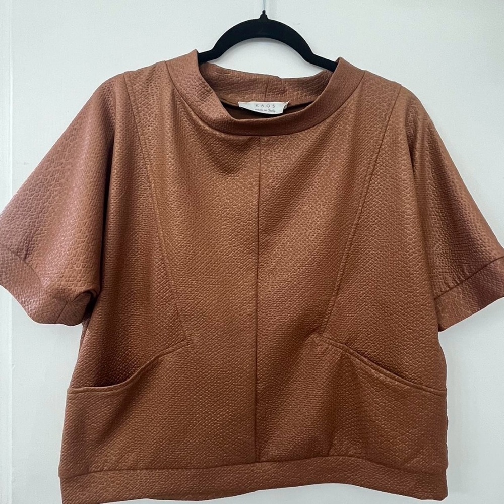 Kaos Women's Brown Textured Top